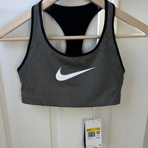 Nike Women's Black and Gray Sports Bra